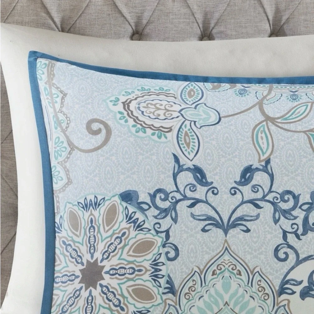 Madison Park Loleta 3 Piece Cotton Floral Printed Reversible Duvet Cover Set